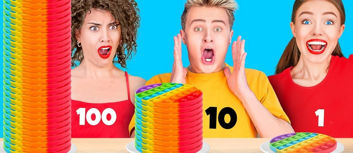 GIANT VS TINY FOOD CHALLENGES || Never-Ending Food For 24 Hours by 123 GO! Live