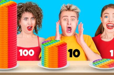 GIANT VS TINY FOOD CHALLENGES || Never-Ending Food For 24 Hours by 123 GO! Live