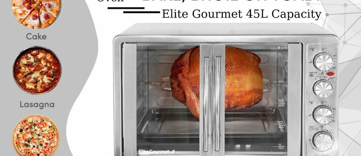 Elite Gourmet Toaster Electric Oven Toast Rotisserie Pizza Bake