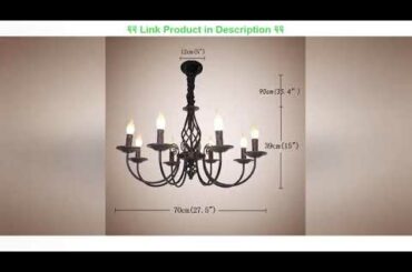 Top Brands Ganeed Rustic Chandelier,8 Lights French Country Chandeliers,Metal Black Pendant Chandel