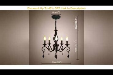 Limited Ganeed French Country Chandeliers,5 Lights Black Crystal Candle Chandelier,Industrial Vinta