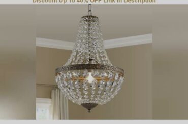 Exclusive Bestier French Empire Antique Silver Finish Farmhouse Crystal Pendant Chandelier Lighting
