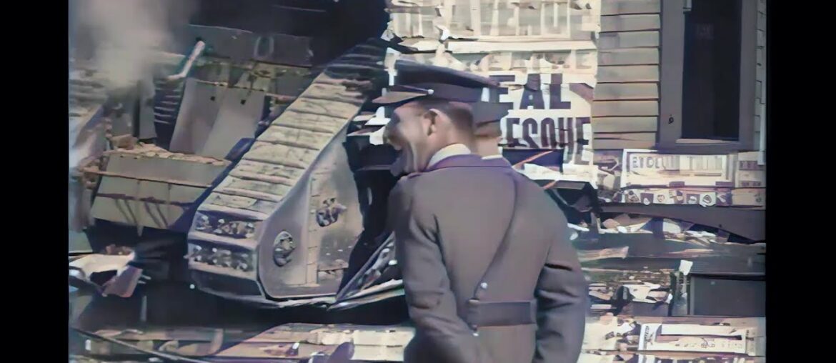 WW1 | Early Tank Demo. & Pike's Peak Run [1080pHD] | AI Enhanced | Colorized (1917-1918)