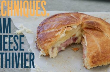 Deliciously creamy ham and cheese Pithivier (made with an easy homemade puff pastry)