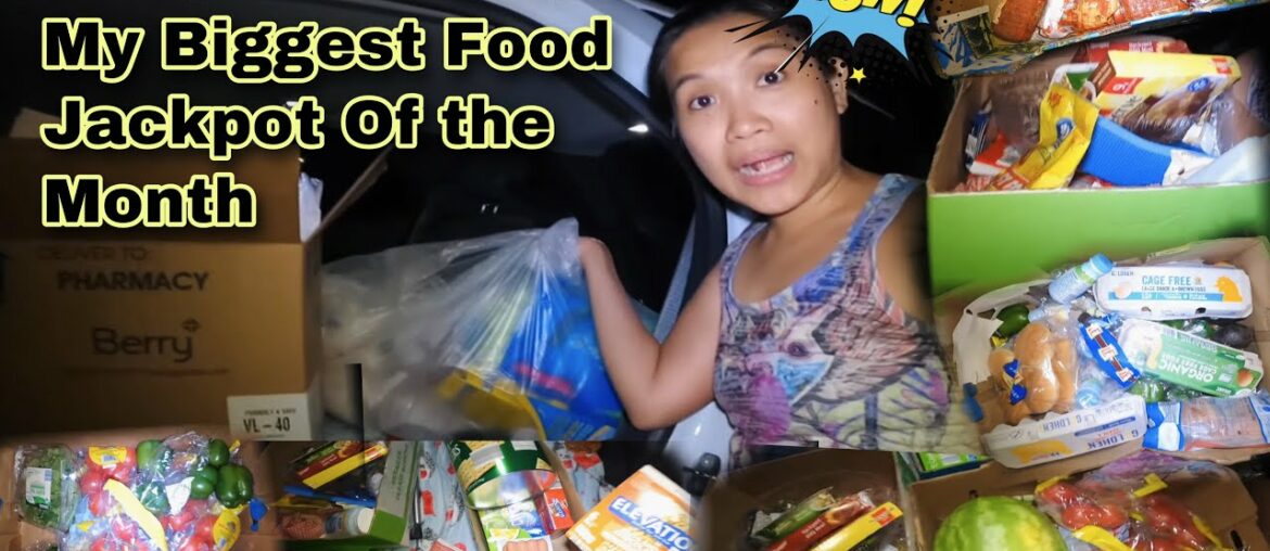 DUMPSTER DIVING MY BIGGEST FOOD HAUL OF THE MONTH FROM DUMPSTER