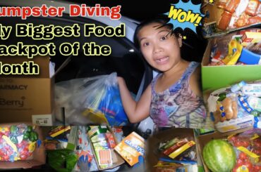 DUMPSTER DIVING MY BIGGEST FOOD HAUL OF THE MONTH FROM DUMPSTER