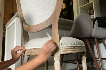 Reupholstering a French provincial dining chair