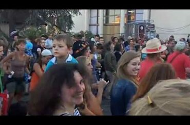 GRAPES CUTTING FESTIVAL IN FRANCE. PEOPLE ARE ENJOYING AFTER PICKING UP THE GRAPES IN THE EVENING