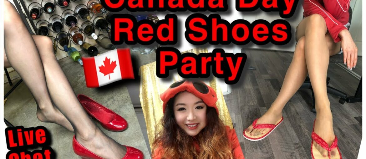 Live Shoeplay and Nylons Try On, Heels Flip Flops Dangle, Hosiery, Canada Day