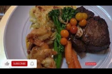 Gourmet Filet Mignon, Shrimp and Gratin