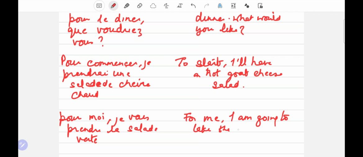 Ordering food in french