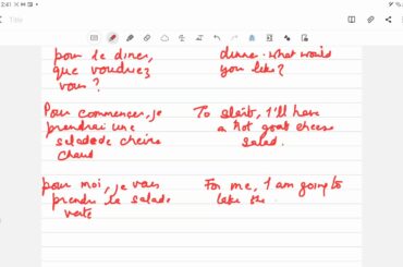 Ordering food in french