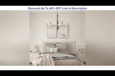Hottest LNC French Country Chandeliers Wood 6 Lights Rust Arms for Dining, Bedroom, Living Room and