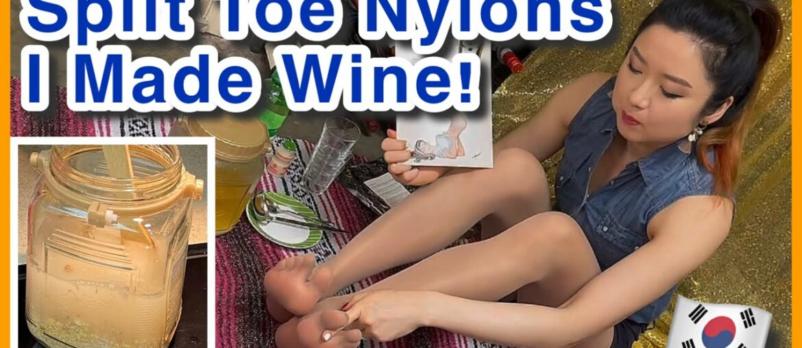 Wine Making Vlog in Split Toe Nylons – DIY How to Make Korean Rice Wine, Makgeolli, Tights Hosiery Wine Making Vlog in Split Toe Nylons - DIY How to Make Korean Rice Wine, Makgeolli, Tights Hosiery