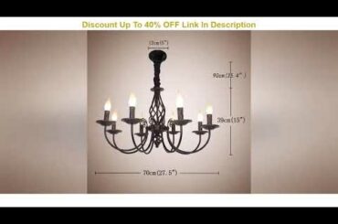 Info Ganeed Rustic Chandelier,8 Lights French Country Chandeliers,Metal Black Pendant Chandelier,Pe