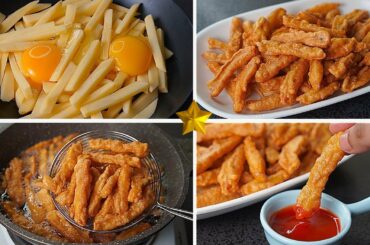 Crispy Egg French Fries Recipe | Easy Egg French Fries | Egg Snacks Recipe | Ranna Banna By Rima