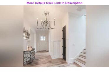 Limited LALUZ French Country Chandeliers for Living and Dining Rooms, Distressed Faux-Wood, Shabby