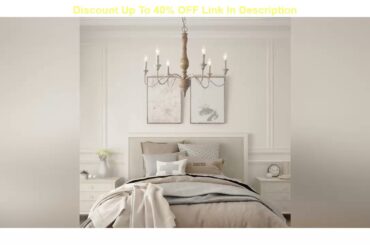 Creative Product LNC French Country Chandeliers Wood 6 Lights Rust Arms for Dining, Bedroom, Living