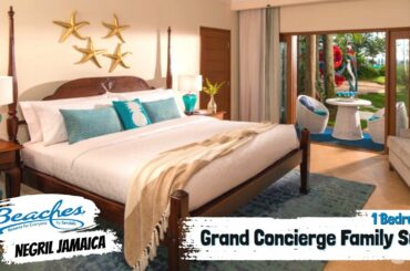 Tropical Beachfront Concierge Family Suite W1BG/1BG | Beaches Negril Jamaica | Room Tour & Review 4K