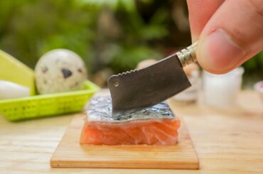 Miniature Brunch with Salmon and French Toast l ASMR Cooking Mini Food