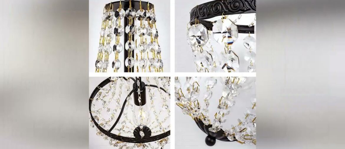 Top Rated Modern French Crystal Chandelier Farmhouse Pendant Lighting Rustic Ceiling Light Fixture