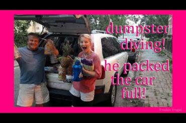 THEY THREW OUT HALF THE STORE!! DUMSPTER DIVING AT ALDI ~ PLUS HE WORE GLOVES TO MAKE YOU HAPPY!