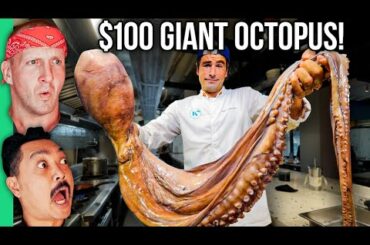 $2 Octopus VS $100 Octopus!! Huge Ocean Monster Served Five Ways!!!