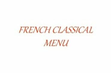 Food and beverage Service(French classical menu)By. Mr Sandeep Saxena