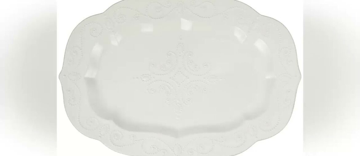 Creative Product Lenox French Perle Large Serving Platter, White -