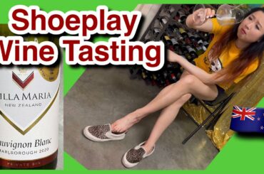 Old Vans Sneakers Dangle Wine Tasting - Worn Shoes, New Zealand Sauvignon Blanc