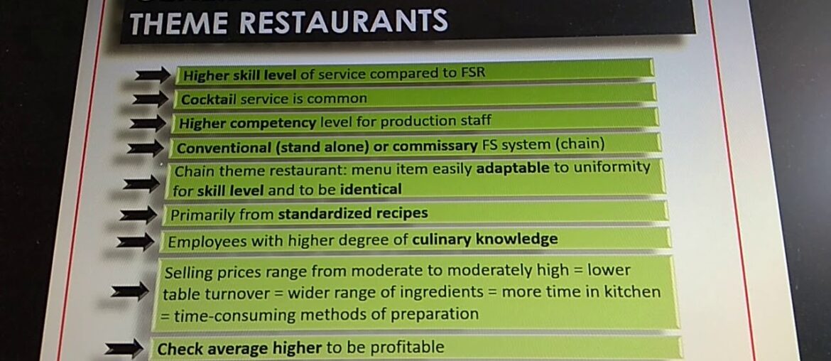 CHAPTER 13: THEME, ETHNIC & FINE DINING RESTAURANTS