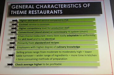CHAPTER 13: THEME, ETHNIC & FINE DINING RESTAURANTS