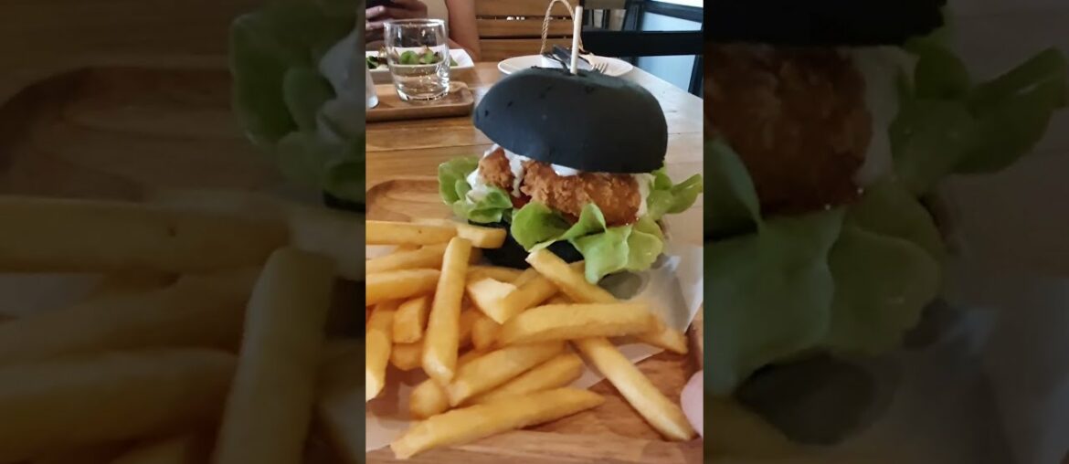 DINING OUT || CHARCOAL FISH BURGER || FRENCH FRIES  | TKMA ASMR