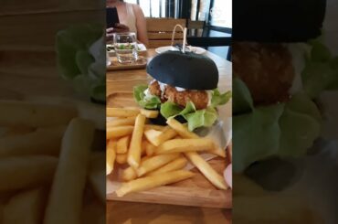 DINING OUT || CHARCOAL FISH BURGER || FRENCH FRIES  | TKMA ASMR