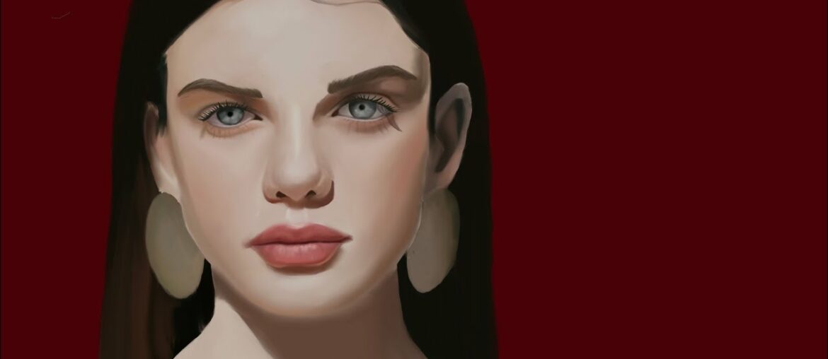 Speed painting on procreate and poetry. Red Wine - portrait painting ( English an french)