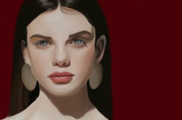 Speed painting on procreate and poetry. Red Wine - portrait painting ( English an french)