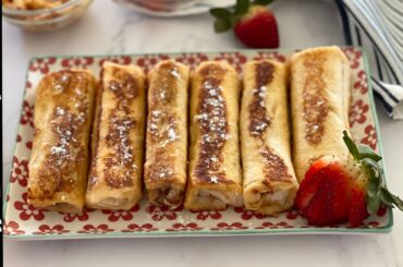 French Toast Rolls | toddlers and Kids| finger food | Kids Breakfast |  Nutella Rolls