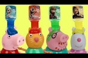 Peppa Pig Family Finger Bath Painting Colors and Bubble Bath Time!