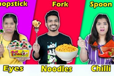 Spoon Vs Fork Vs Chopstick Eating Challenge | Hungry Birds