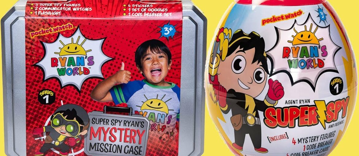 RYAN'S WORLD Super Spy Agent Mission Case & Surprise Egg with Combo Panda & Friends