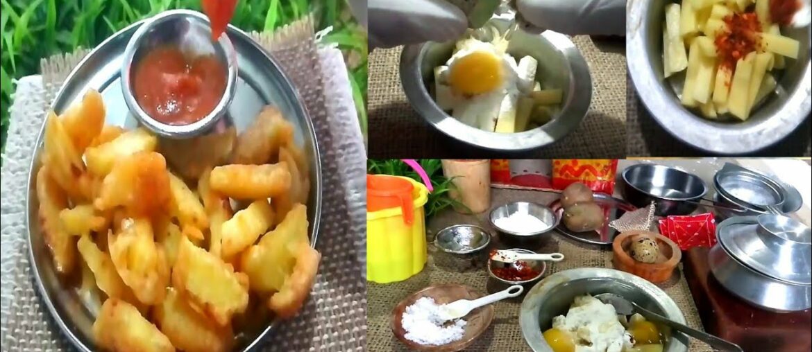 Crispy Egg French Fries Recipe.Easy Egg French Fries.miniature french fries.