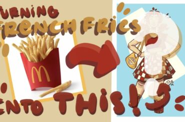Turning a FOOD into a PERSON?!? // drawing a french fry girl // collab with Artsy Pineapple