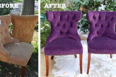 Reupholster Dining Room Chairs with Velvet Fabric | Thrift Diving