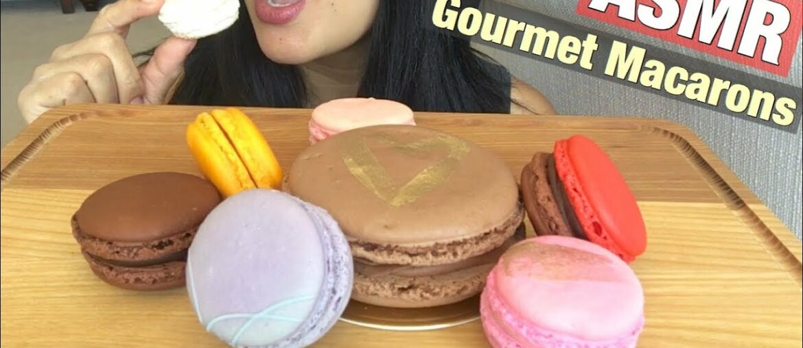 ASMR GIANT & GOURMET MACARONS! CRUNCHY CHEWY EATING SOUNDS (No talking) ASMR GIANT & GOURMET MACARONS! CRUNCHY CHEWY EATING SOUNDS (No talking)