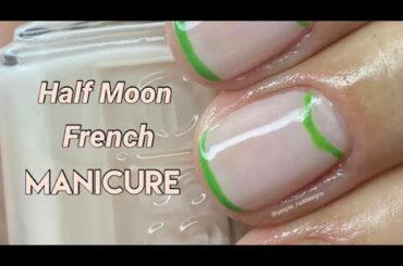 EASY HALF MOON MIRCO FRENCH NAIL TUTORIAL | SHORT NAILS