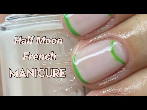 EASY HALF MOON MIRCO FRENCH NAIL TUTORIAL | SHORT NAILS EASY HALF MOON MIRCO FRENCH NAIL TUTORIAL | SHORT NAILS