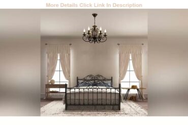 Top Rated Ganeed Rustic French Country Chandelier,6 Lights Farmhouse Candle Iron Chandeliers,Vintag