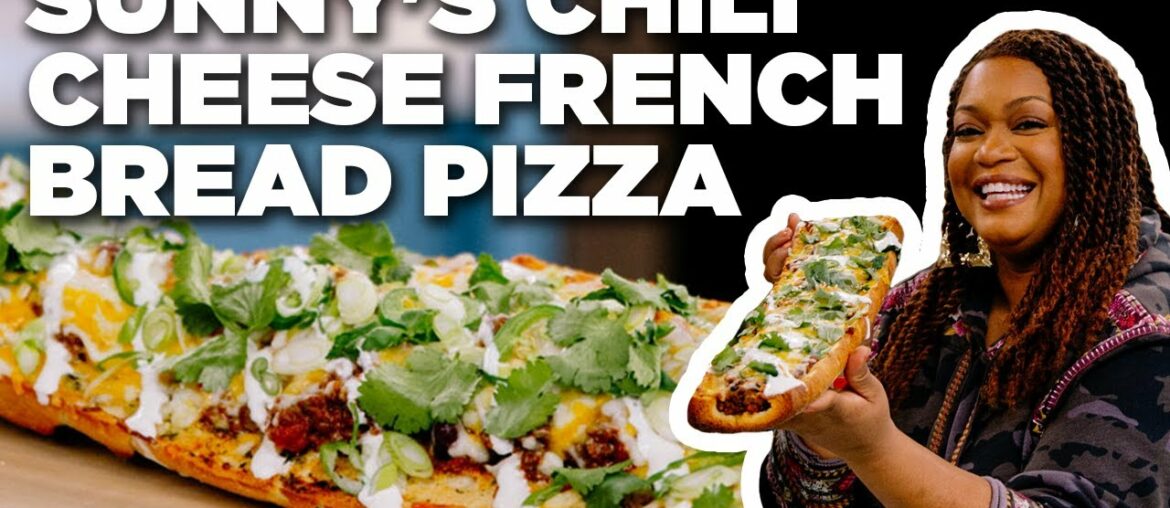 Sunny Anderson's Easy Chili Cheese French Bread Pizza | The Kitchen | Food Network Sunny Anderson's Easy Chili Cheese French Bread Pizza | The Kitchen | Food Network