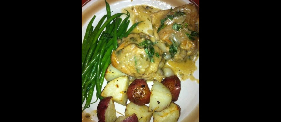 Chicken with wine and tarragon. (French Food) Chicken with wine and tarragon. (French Food)