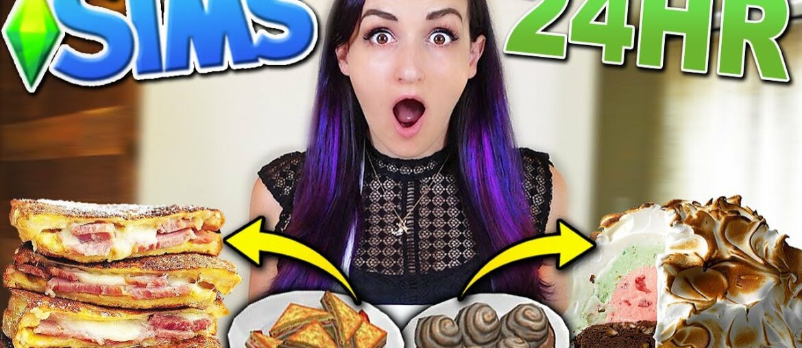 24 HOURS Eating Like A Sim (Gourmet)